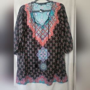 TOLANI VEERA Modal Tunic DRESS Size M bohemian